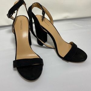 Express black suede heels